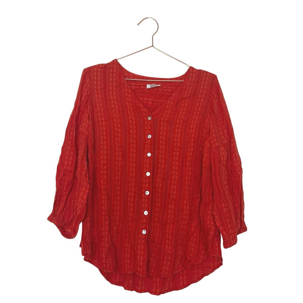 J. Jill Button-Front V-Neck Blouse